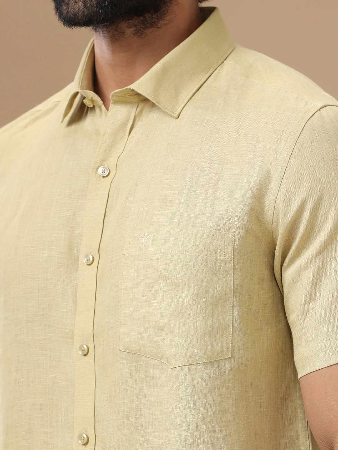 Men Pure Linen Sandal Shirt L112 - Image 6