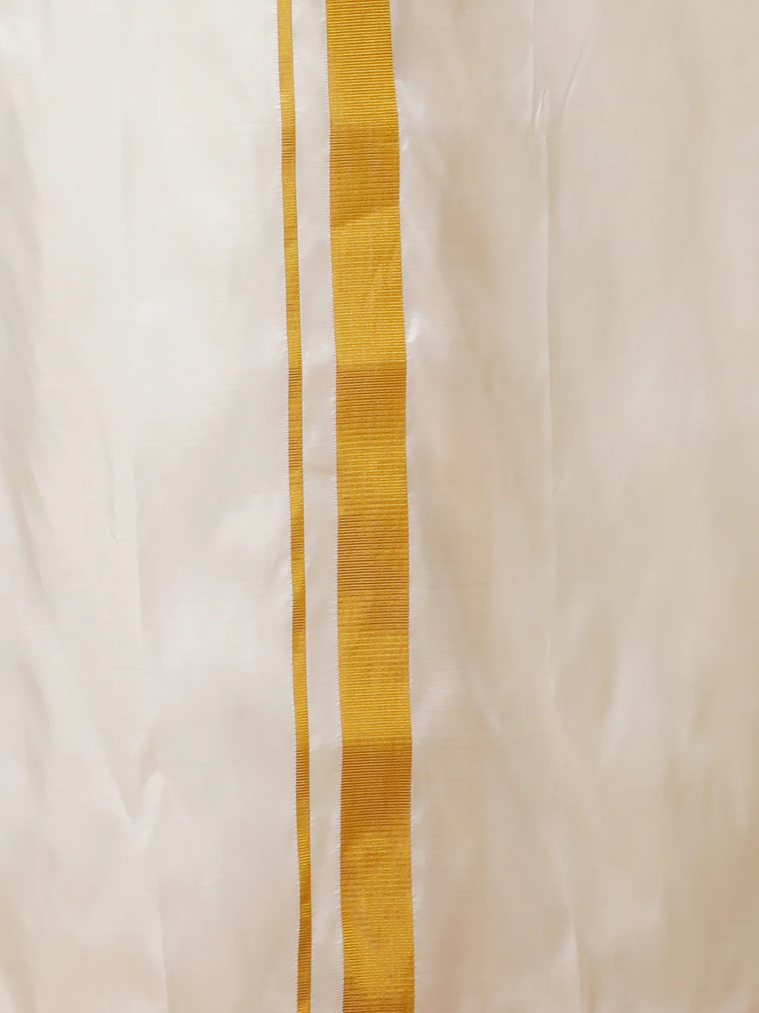 Men Pure Silk Cream Double Layer Dhoti 2" inch Jari Border Upasana - Image 5