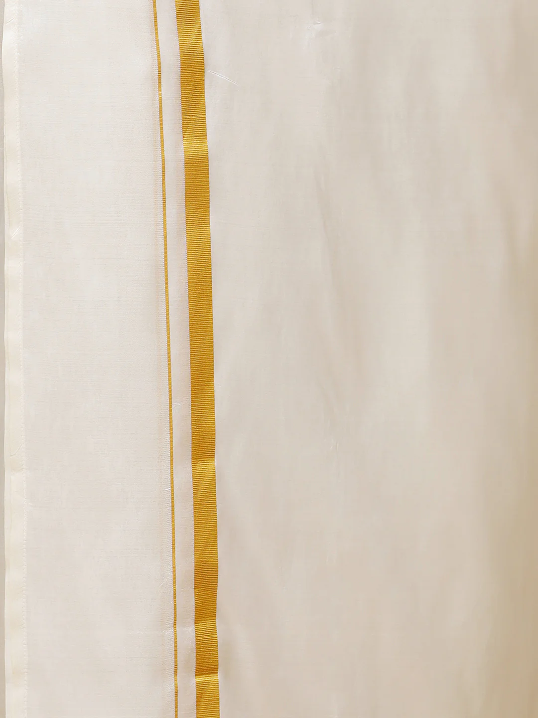 Men Pure Silk Cream with 1/2" inch Jari Border Dhoti & Shirting Purna Mithra - Image 4