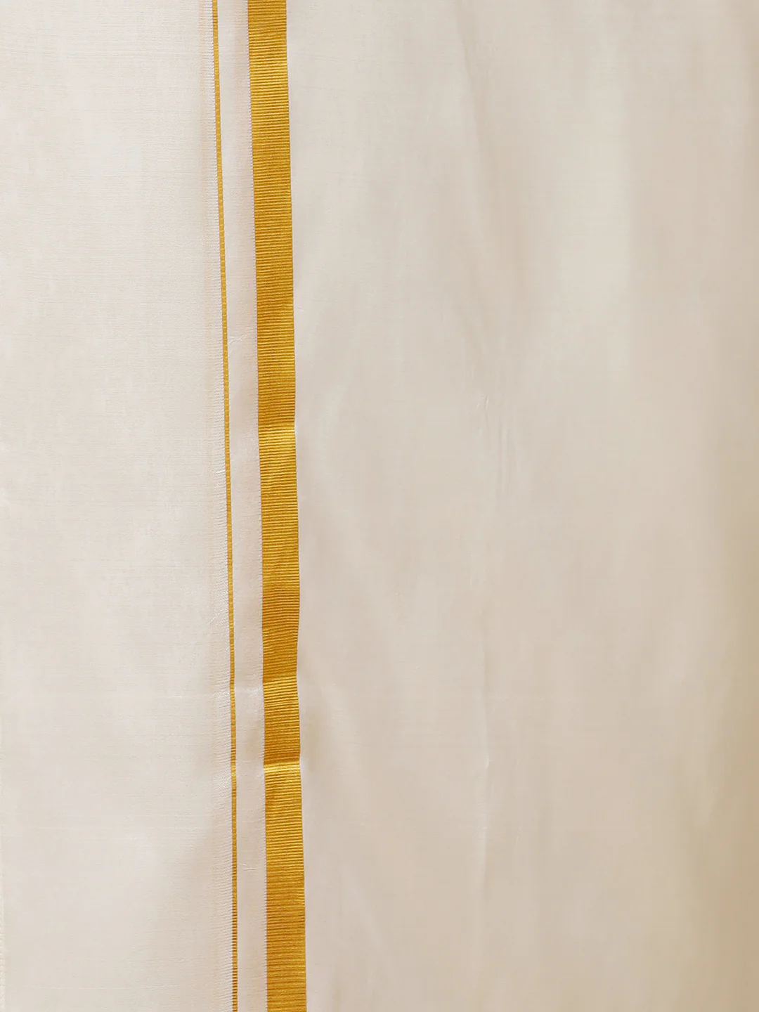 Men Pure Silk Double Layer Cream Dhoti with Jari Border Upasana - Image 8