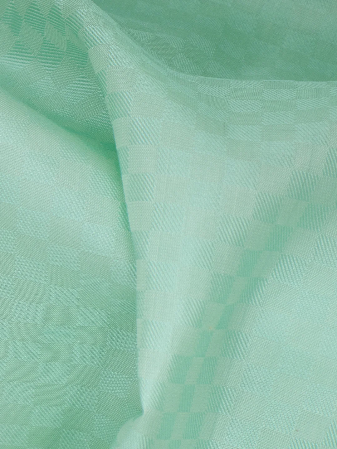 Men Pure Silk Green Dhoti & Towel Set with 4" inch Silver Jari Border TKC13 - Image 4