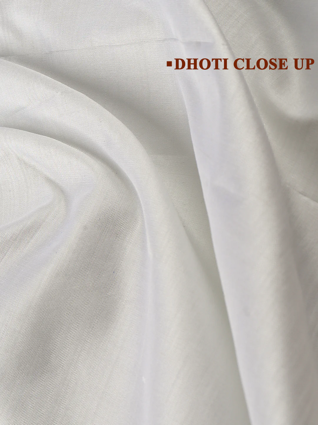 Men Pure Silk White with 1" inch Jari Border Double Layer Dhoti & Towel Set - Image 5