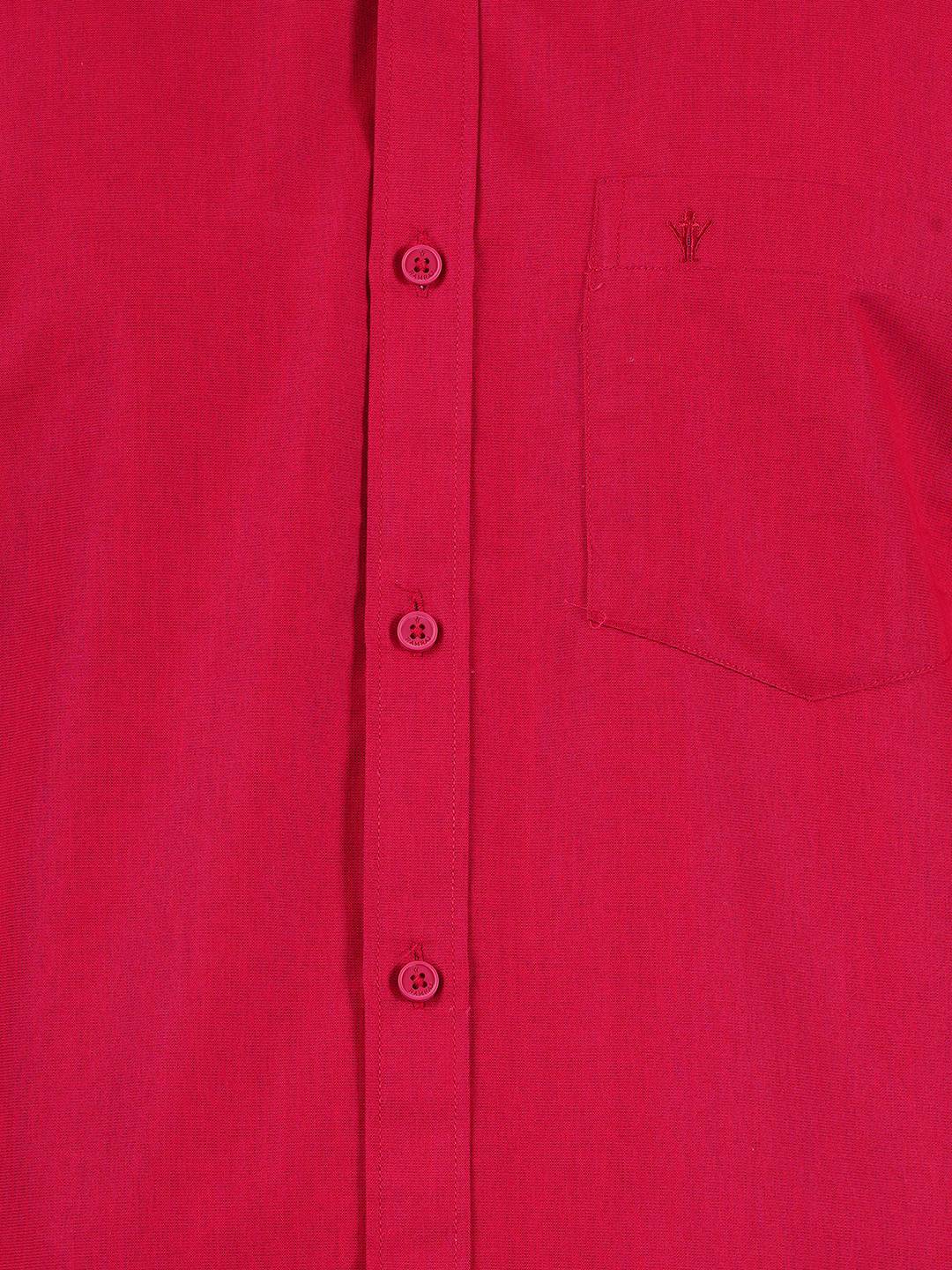 Men Red Full Sleeves Shirt with 3/4" Inch Gold Jari Border Single Layer Dhoti Combo - Image 4