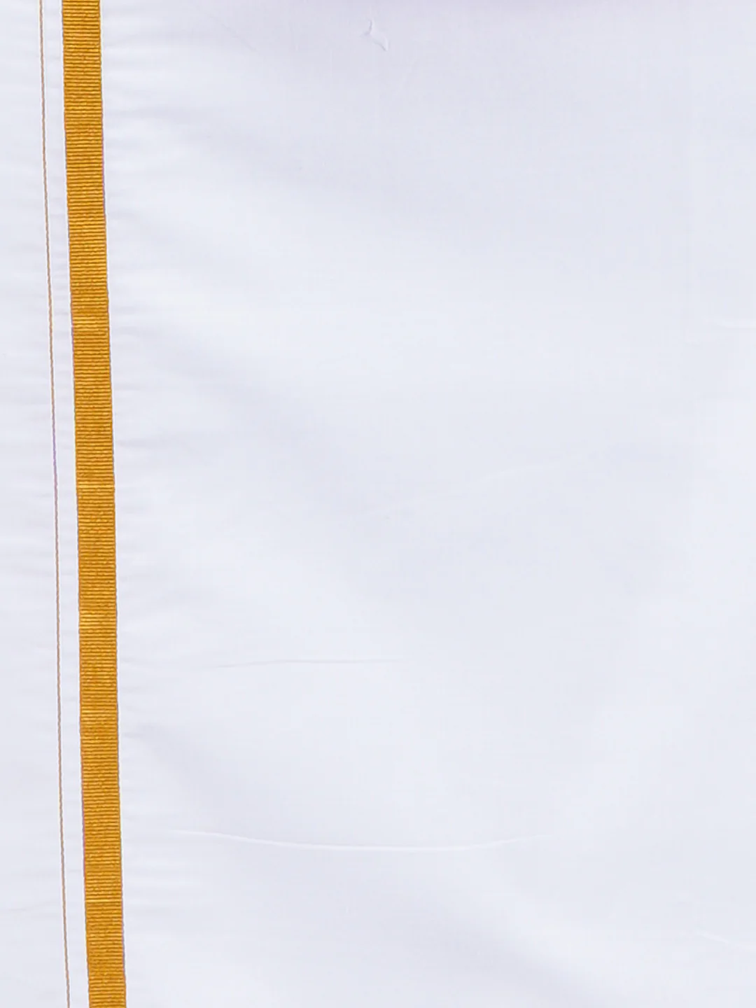 Men Red Half Sleeves Shirt with 1/2" Inch Gold Jari Border Single Layer Dhoti Combo - Image 4
