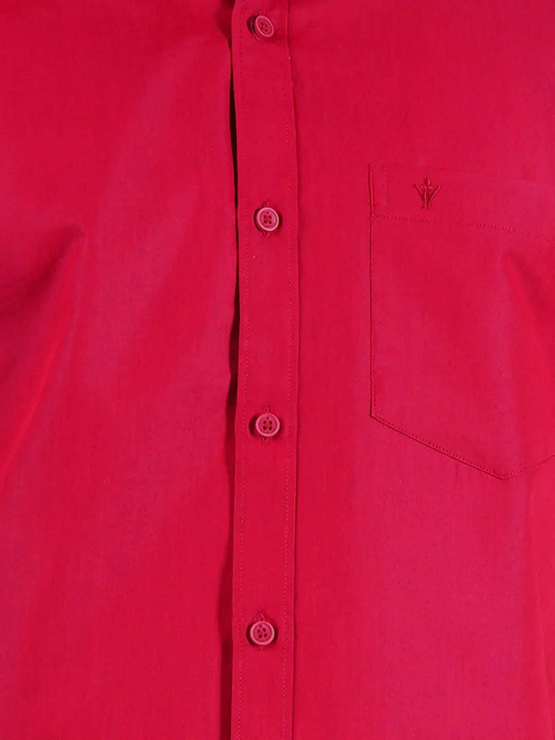 Men Red Half Sleeves Shirt with 1/2" Inch Gold Jari Border Single Layer Dhoti Combo - Image 5