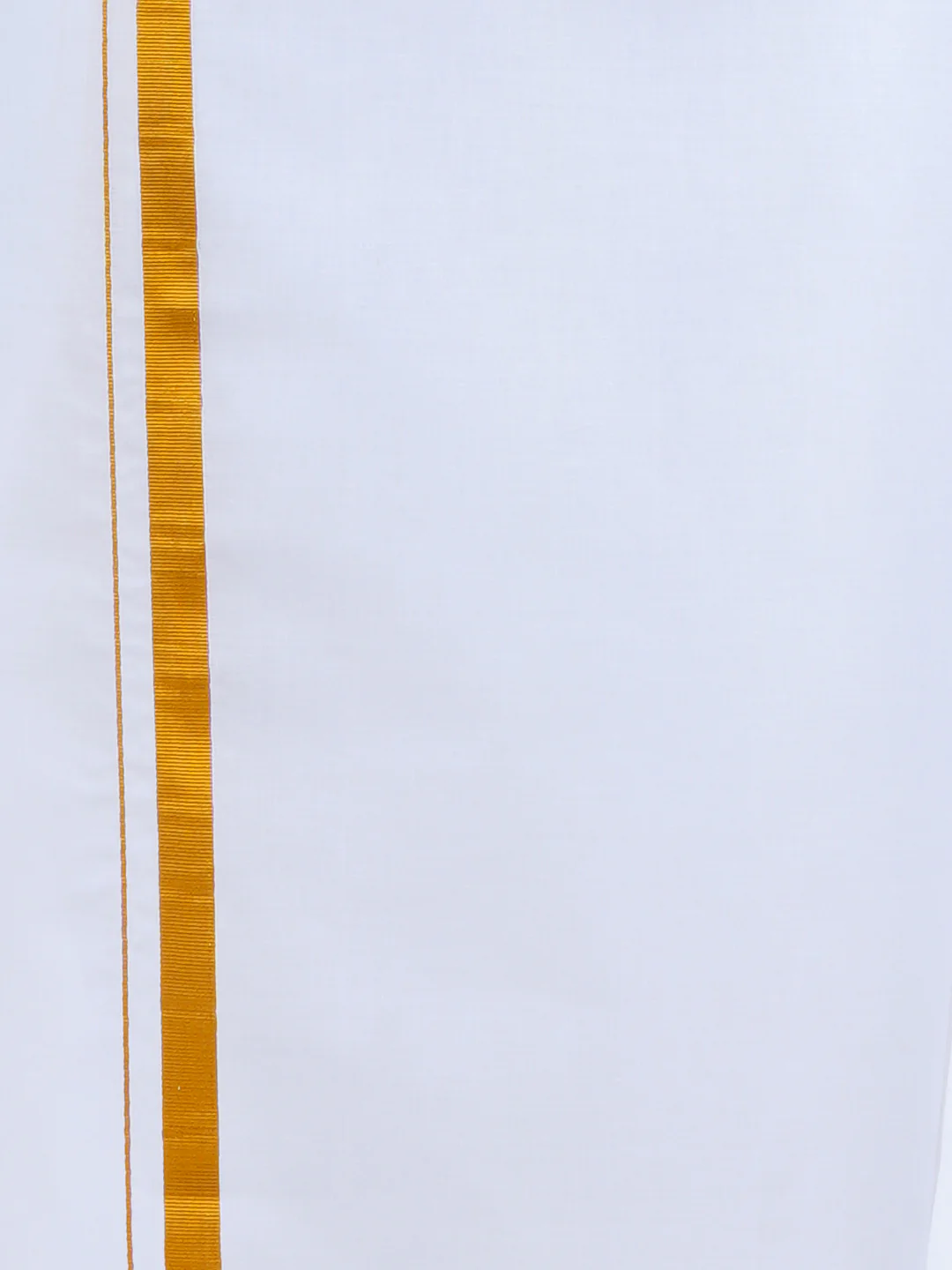 Men Red Half Sleeves Shirt with 3/4" Inch Gold Jari Border Single Layer Dhoti Combo - Image 5
