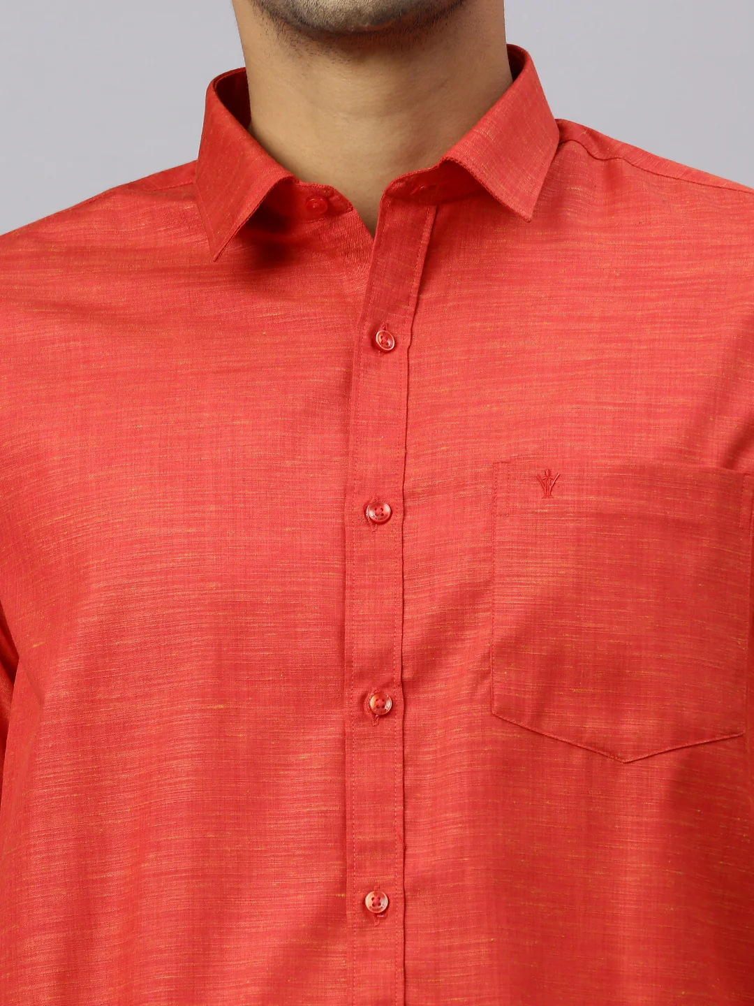 Men Rosewood Red Matching Border Dhoti & Half Sleeves Shirt Set CV4 - Image 6