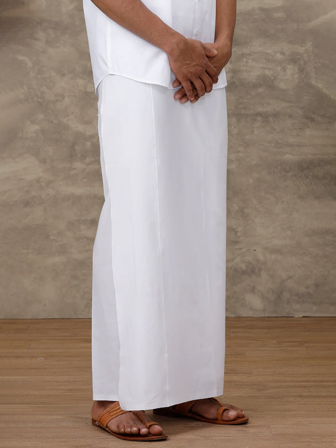 Men Rubio White Shirt with Paramas Dhoti Combo - Image 3