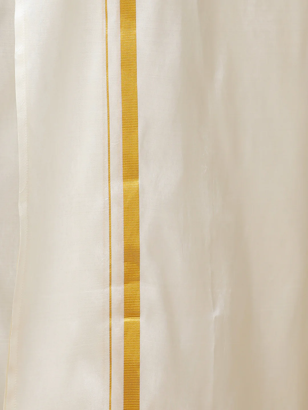 Men Silk Cream with Gold Jari Border Dhoti Suba Vivaga 40K - Image 5