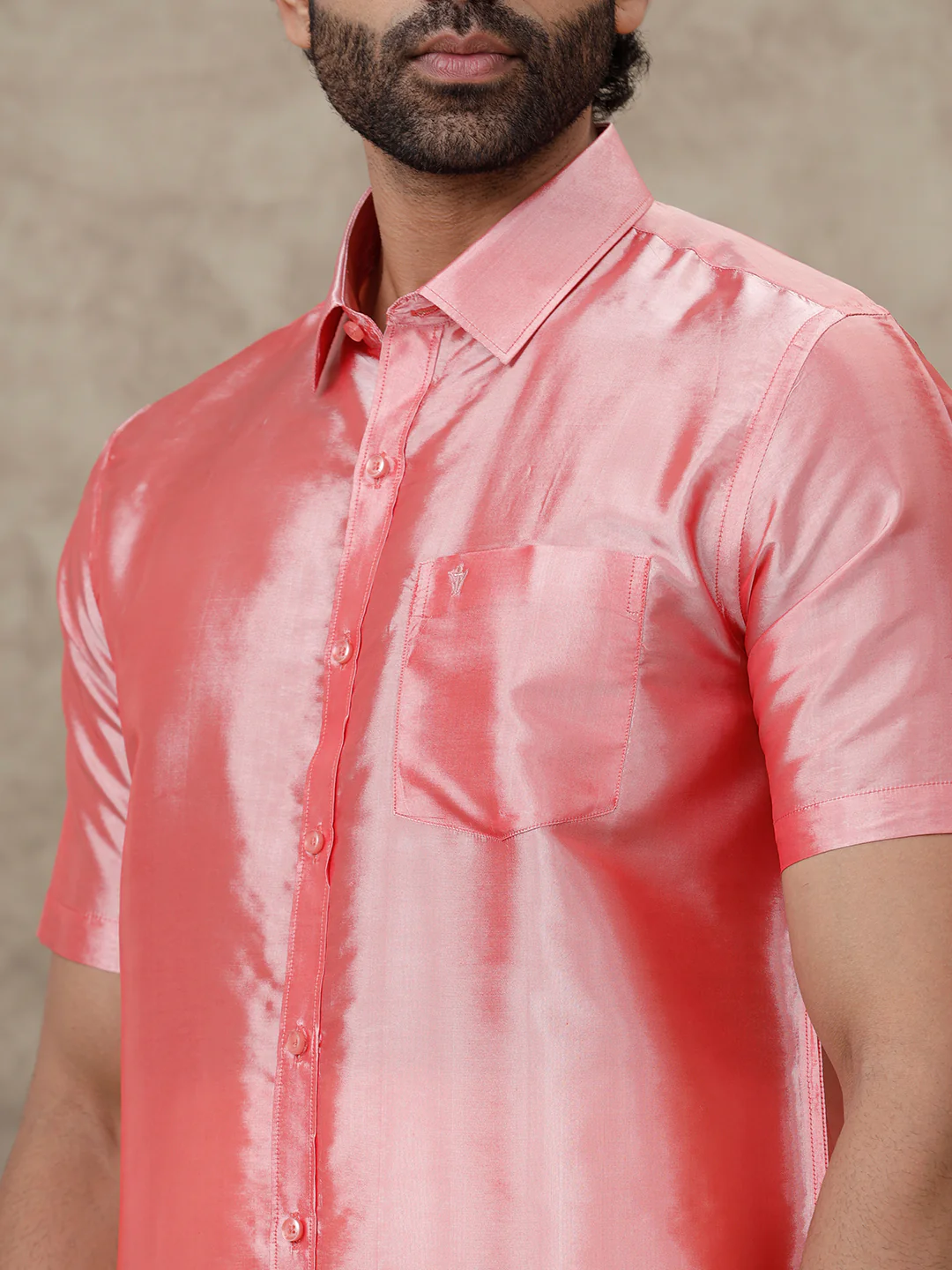 Men Silk Feel Pink Colour Shirt SFC02 - Image 7