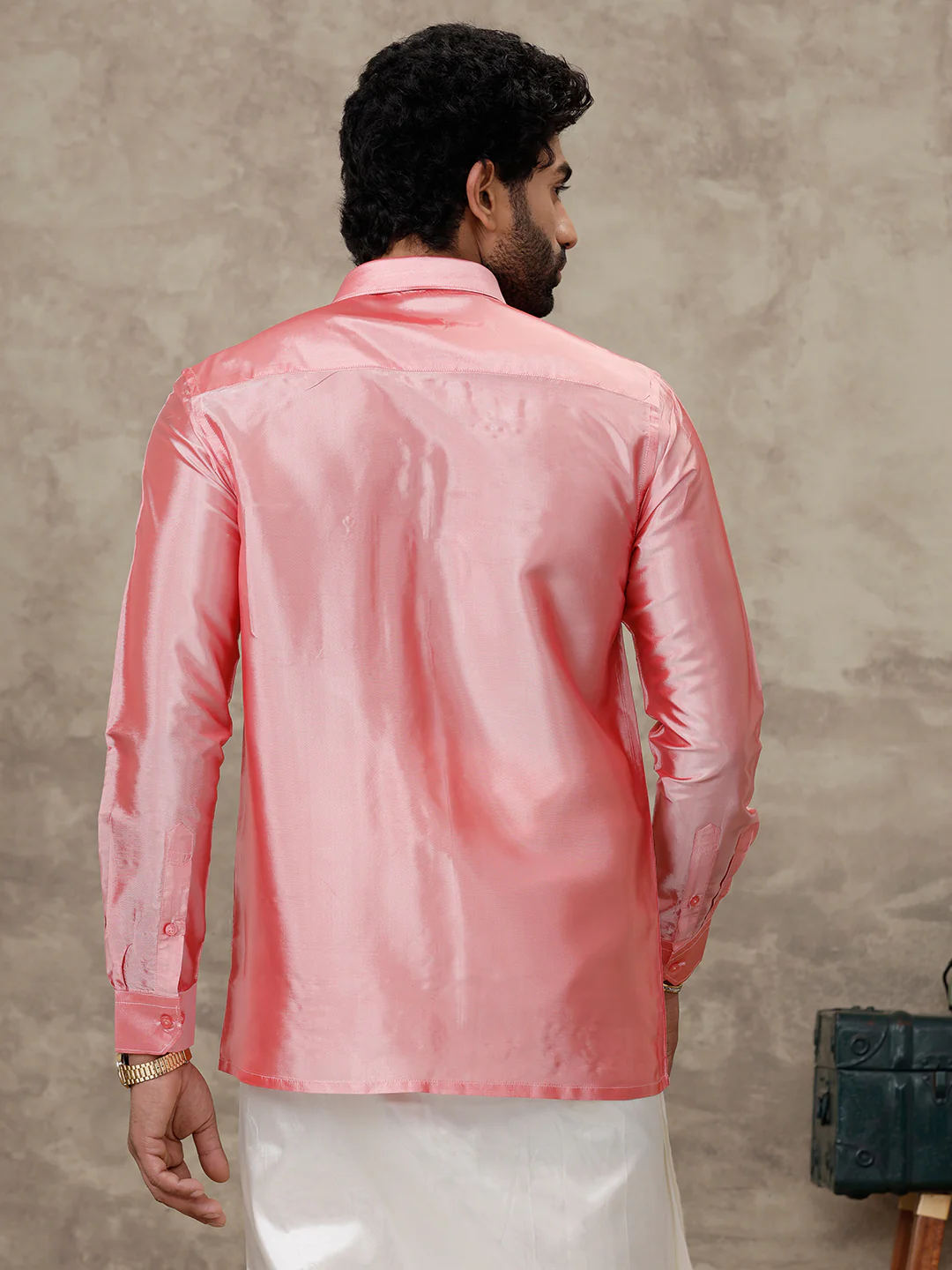 Men Silk Feel Pink Colour Shirt SFC02 - Image 8