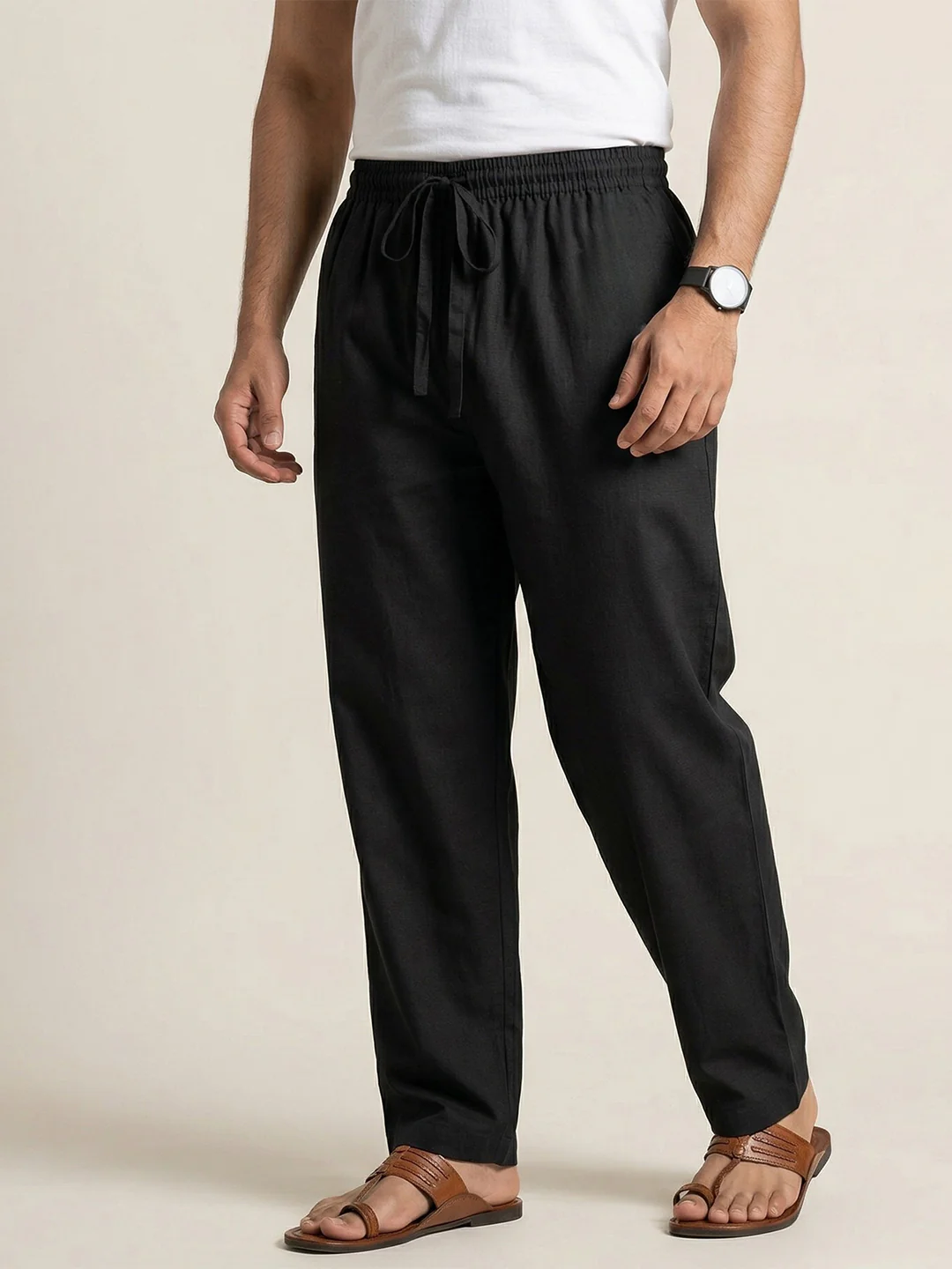 Men Stretch Cotton Black Kurta Pant EP2 - Image 5