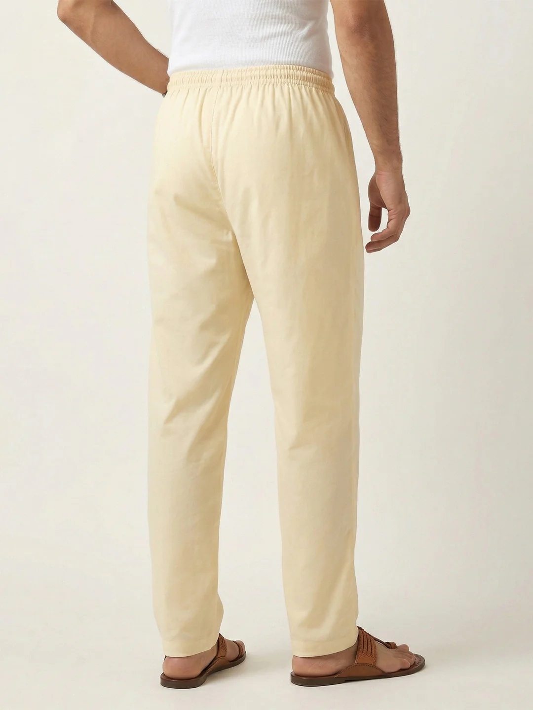 Men Stretch Cotton Creamy Sandal Kurta Pant EP3 - Image 4