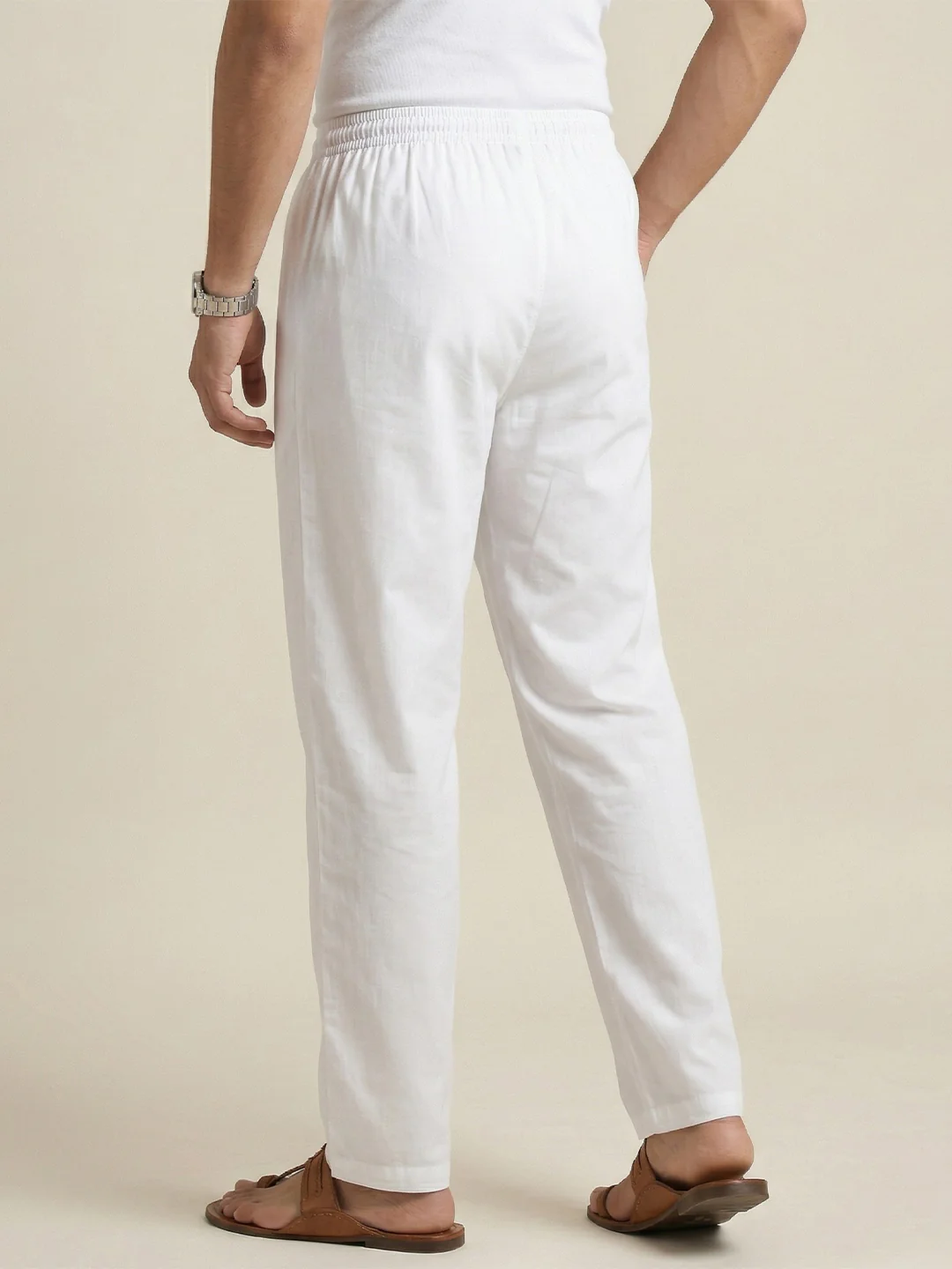 Men Stretch Cotton White Kurta Pant EP1 - Image 5