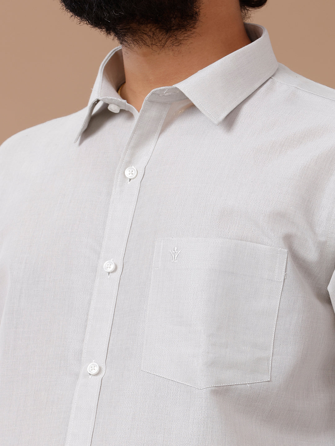 Men Tissue Dhoti & Full Sleeves Shirt Set Steel Grey - Image 3