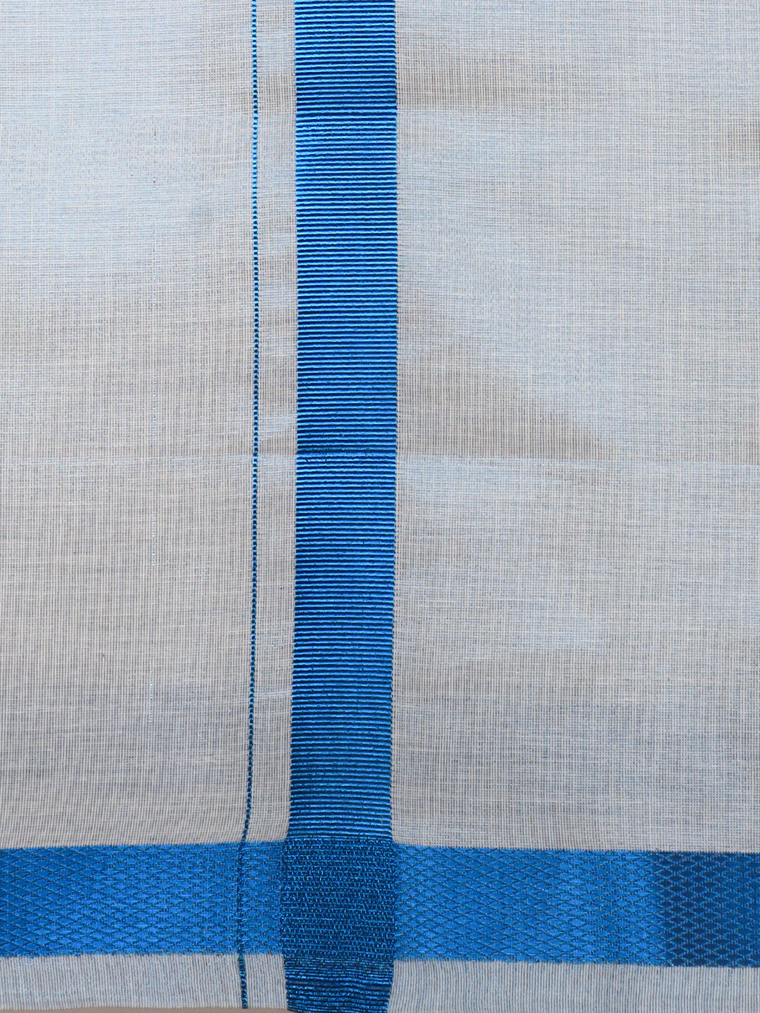 Men Tissue Readymade Single Layer Blue Dhoti with Jari Border Viceroy - Image 4