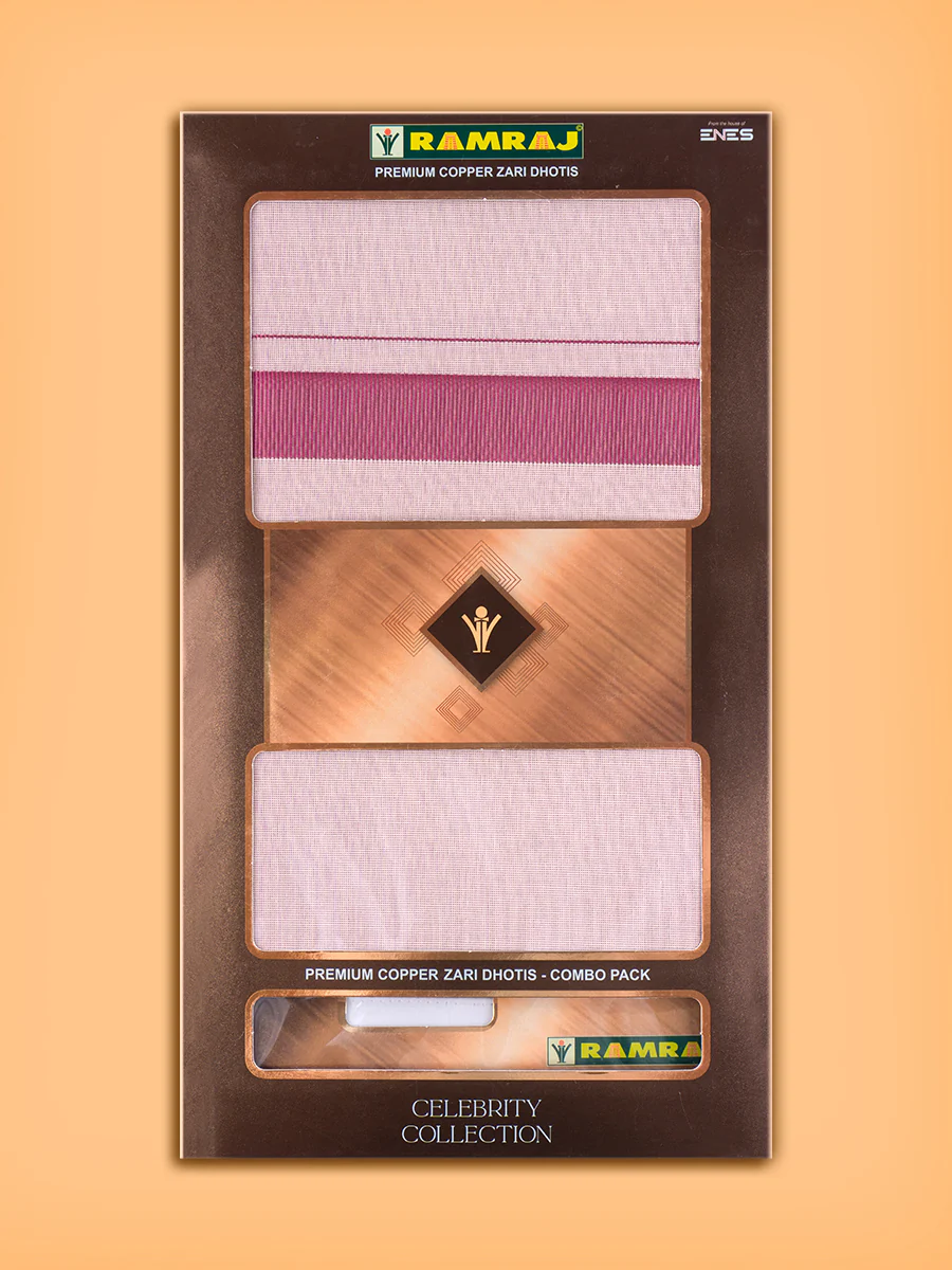 Men Tissue Rose Dhoti & Shirting Set Celebrity Set - Image 3