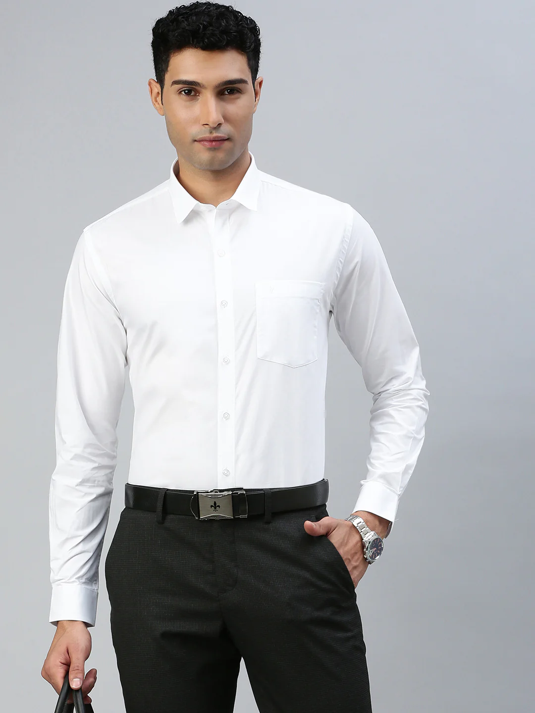 Men Uniform 100% Cotton White Shirt Full Sleeves