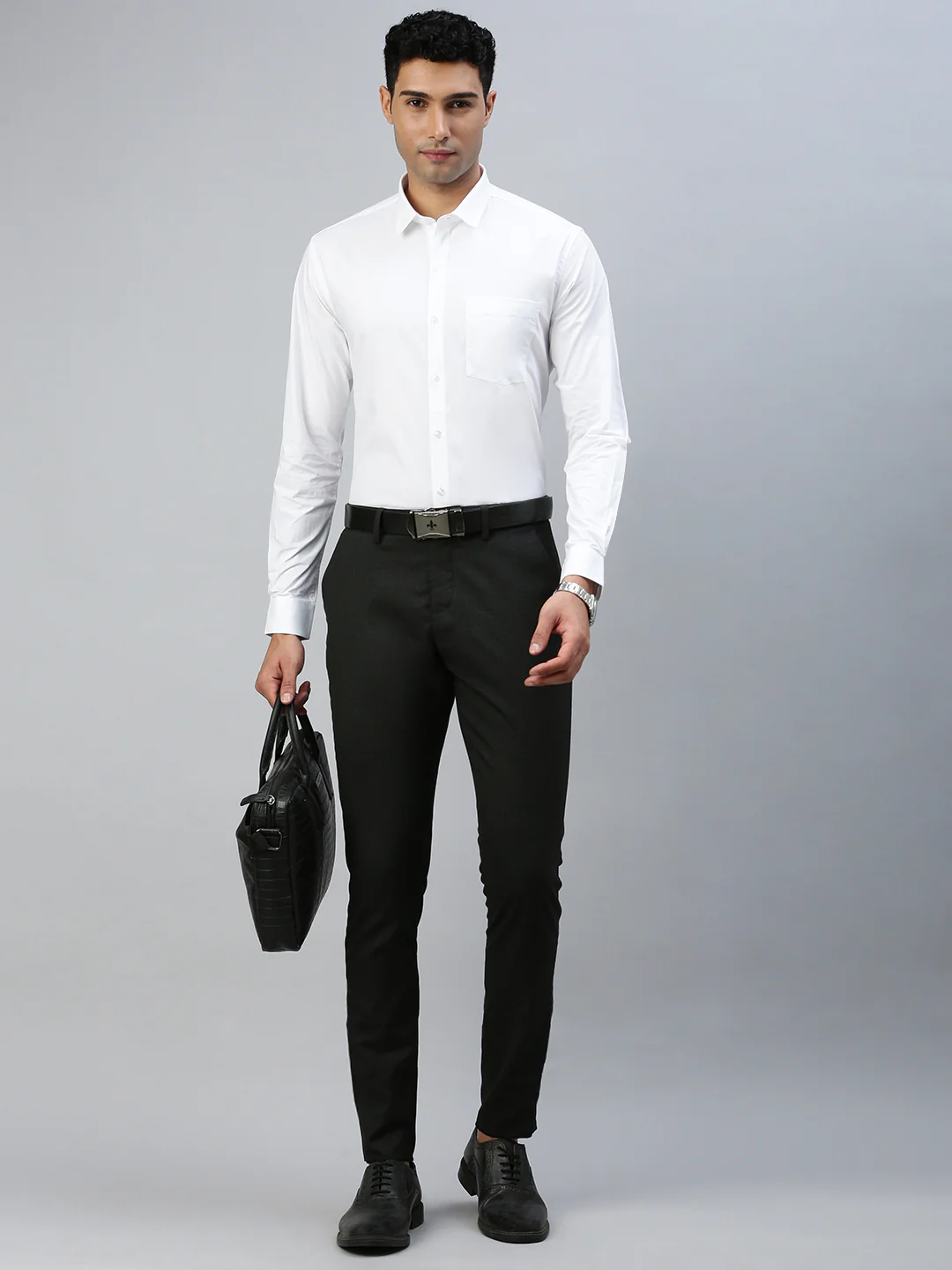 Men Uniform 100% Cotton White Shirt Full Sleeves - Image 5