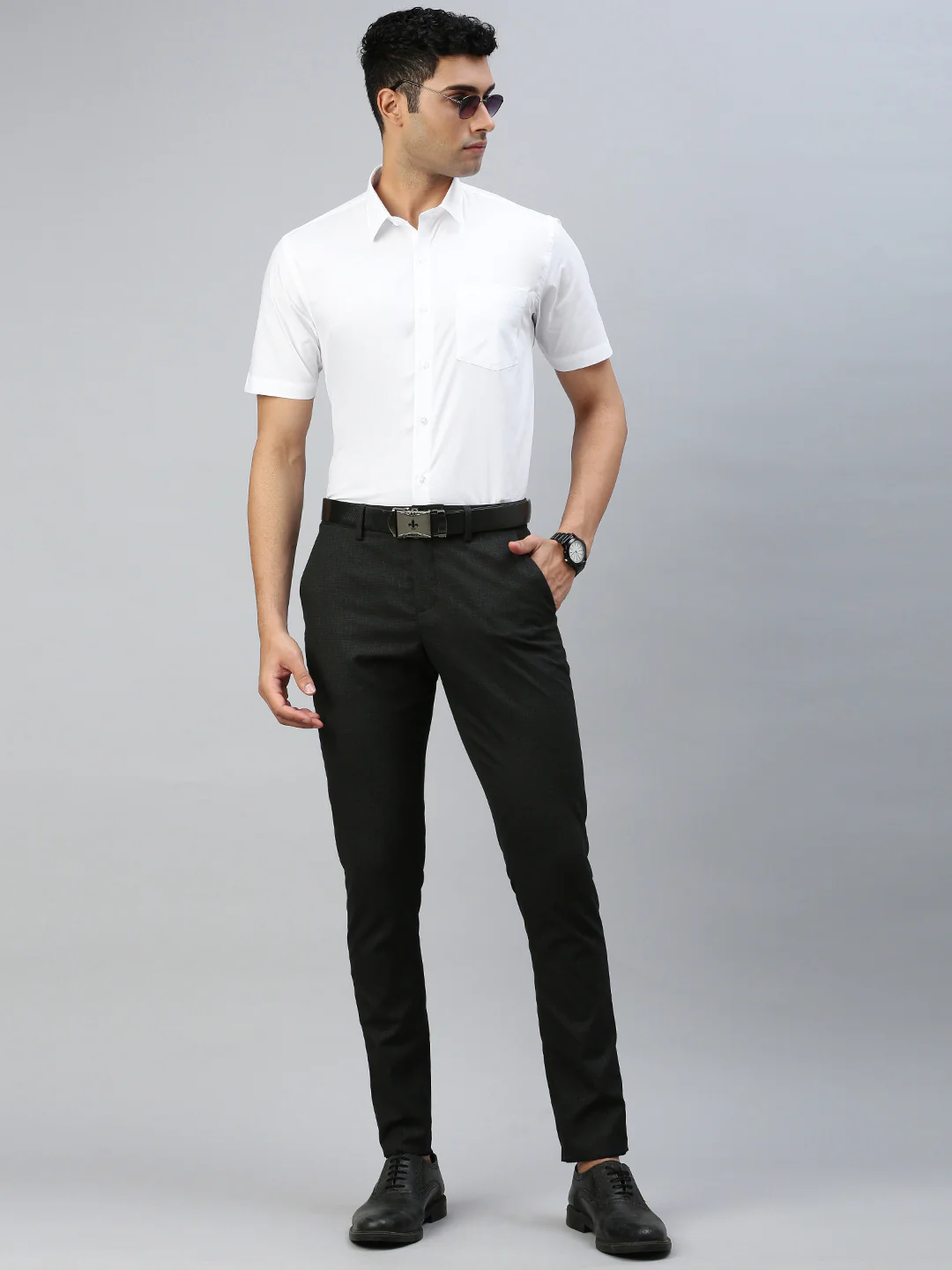 Men Uniform 100% Cotton White Shirt Half Sleeves - Image 5