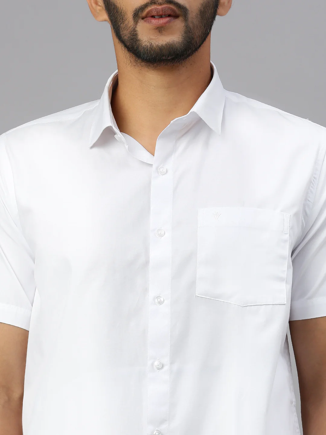 Men White Shirt with Single Layer Stitched Prayer Dhoti Combo - Image 4
