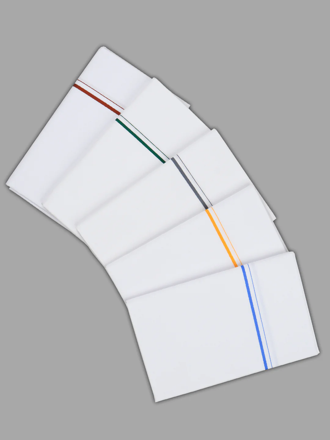 Men White Shirting with Small Border Dhoti Set - Image 2