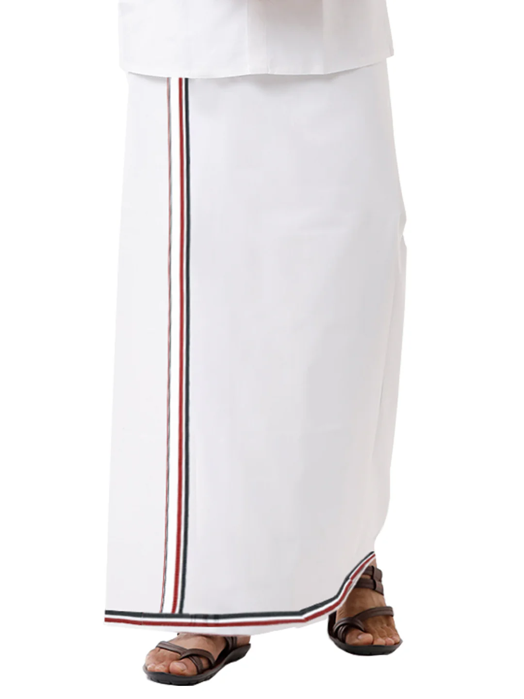 Men Wrinkle Free Cotton Single Layer Political Dhoti ADMK Amul - Image 2