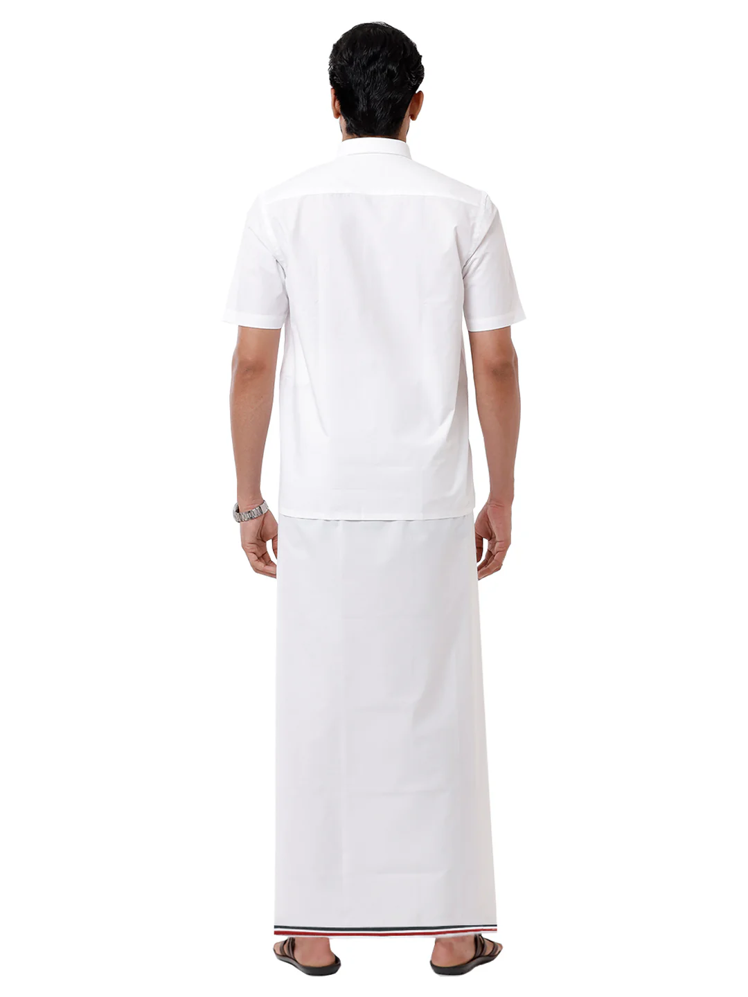 Men Wrinkle Free Cotton Single Layer Political Dhoti ADMK Amul - Image 6