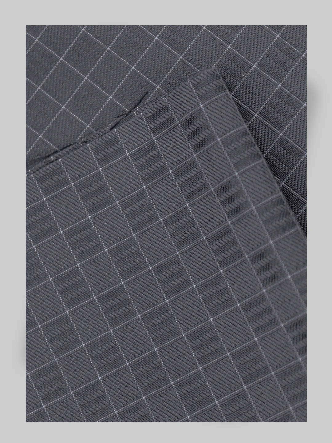 Men's Cotton Rich Checked Blue Shirt Fabric High Style - Image 2