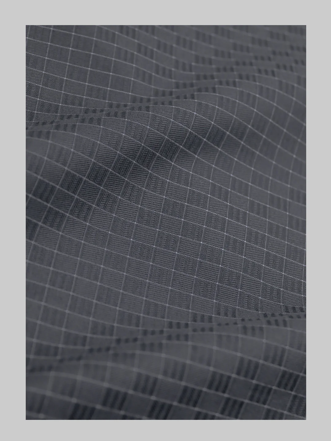 Men's Cotton Rich Checked Blue Shirt Fabric High Style - Image 3