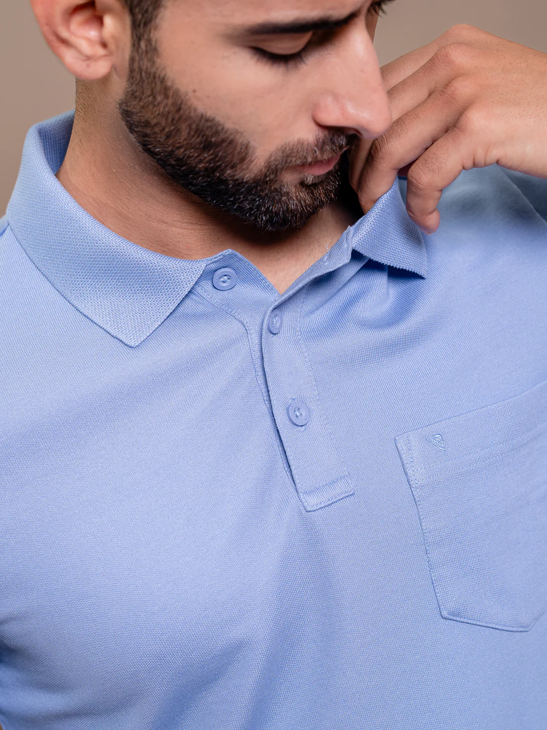 Cotton Rich Pique Polo Blue - Image 7