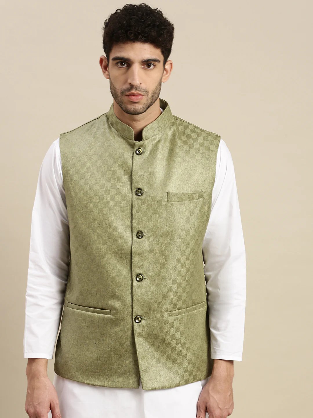 Mens Ethnic Jacket with Kurta Pyjama Set DD8 - Image 2