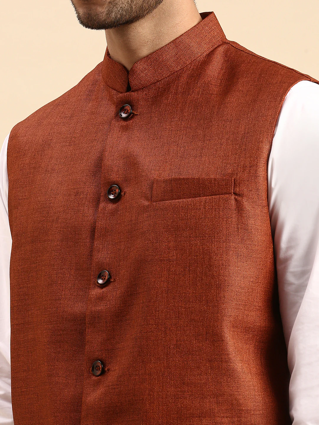 Mens Ethnic Jacket with Kurta Pyjama Set DW7 - Image 4