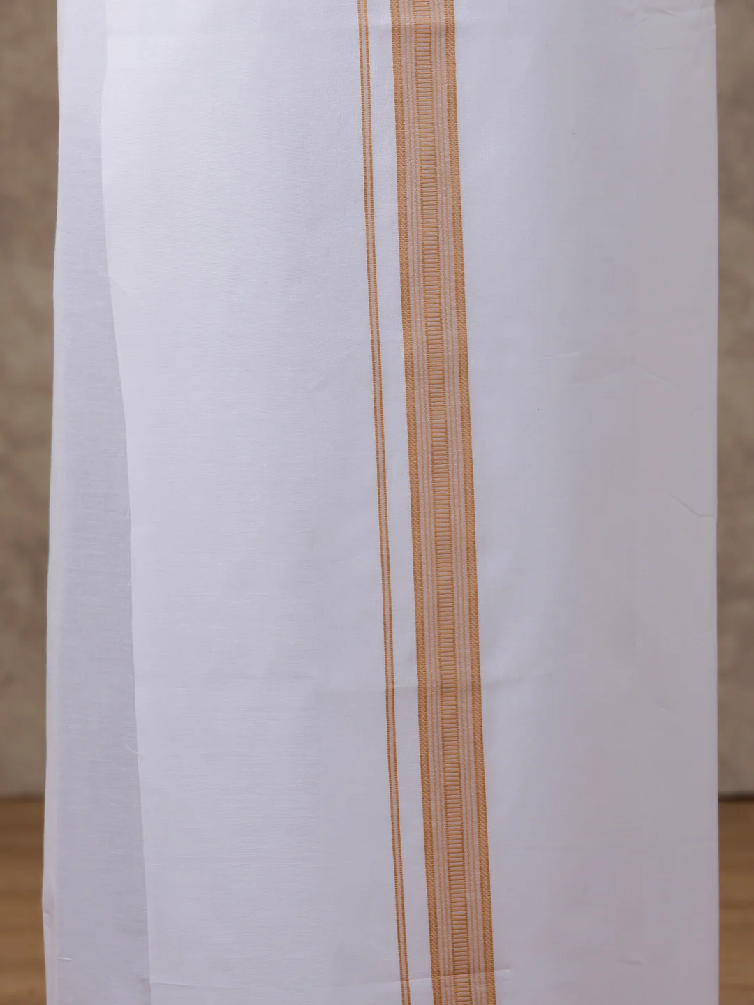 Mens Matching Border Dhoti & Shirt Set Full Mustard C1 - Image 5