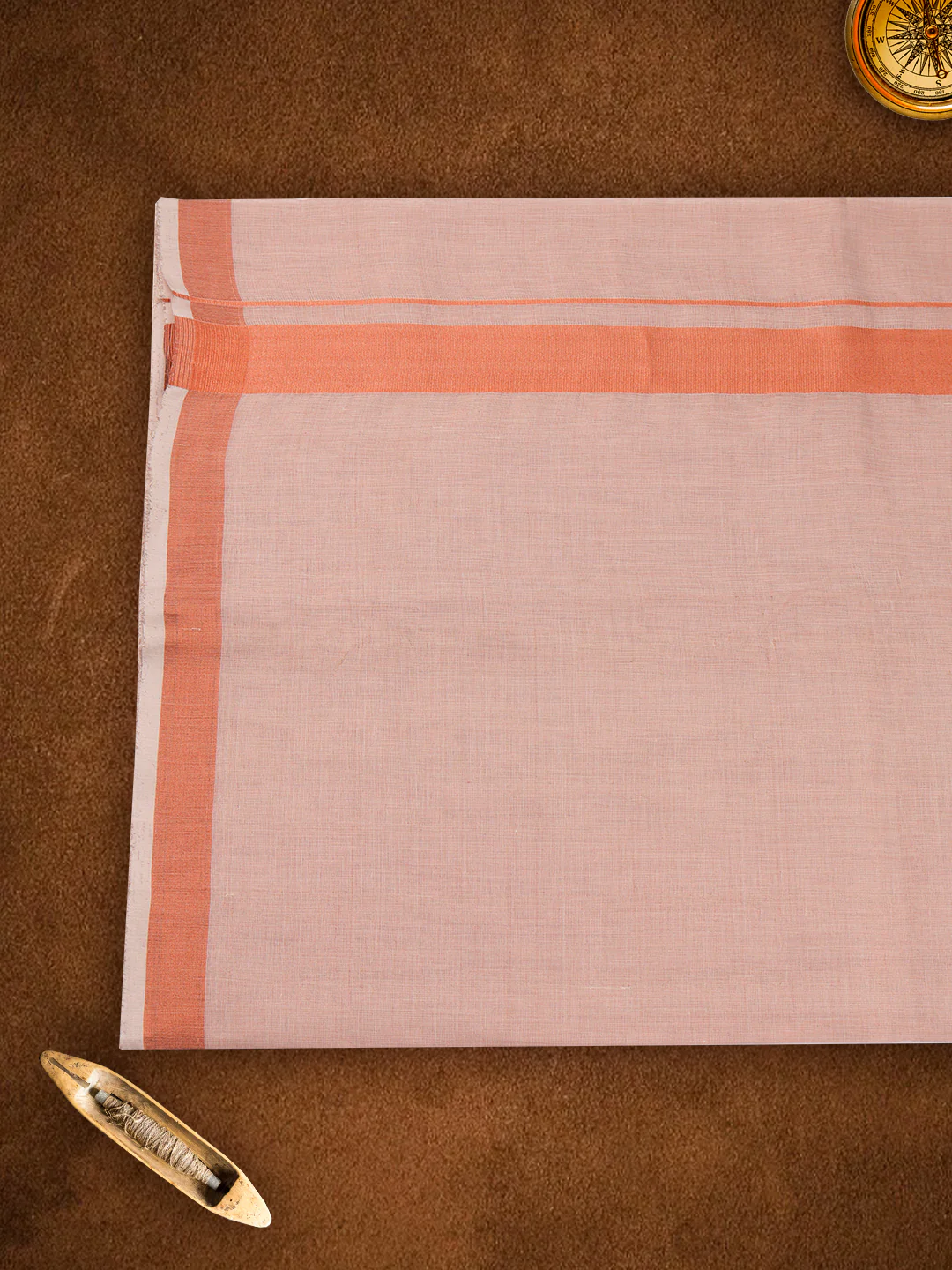 Mens Premium Handloom Dhoti Copper - Image 5
