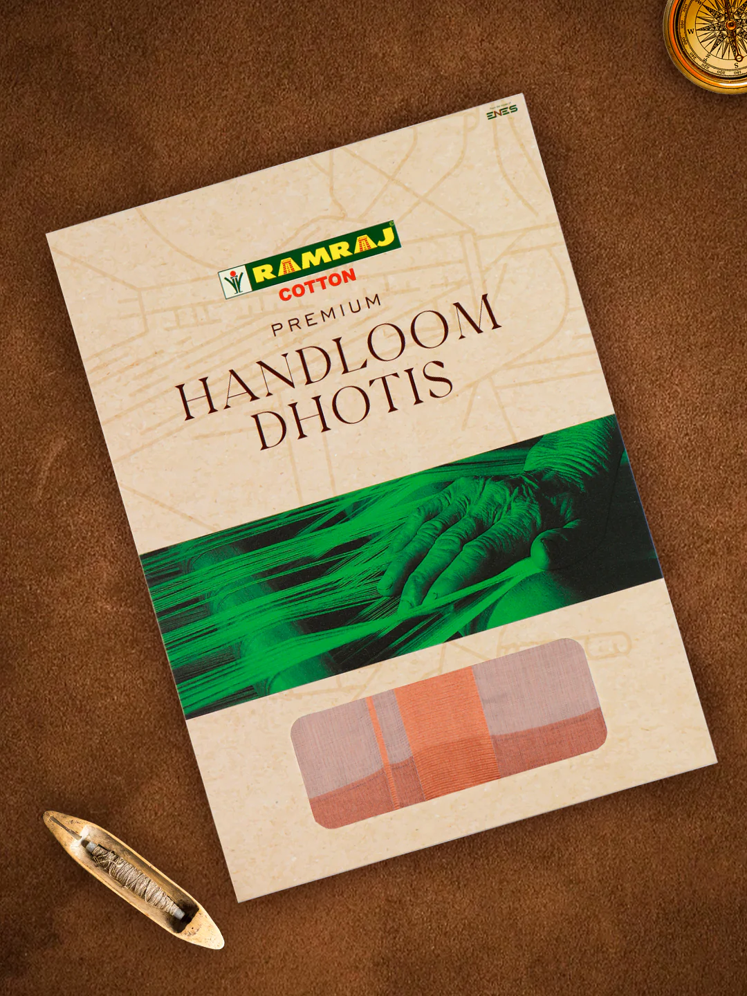 Mens Premium Handloom Dhoti Copper - Image 8
