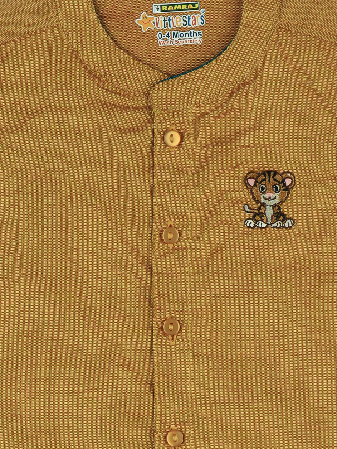 Born Baby Shirt & Dhoti Set Mustard GL7 - Image 8
