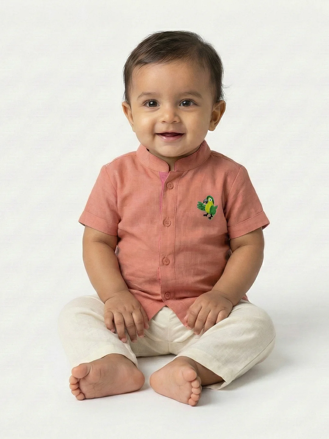 Born Baby Shirt with Pant and Panchakacham Set Tonys Pink G47 - Image 6