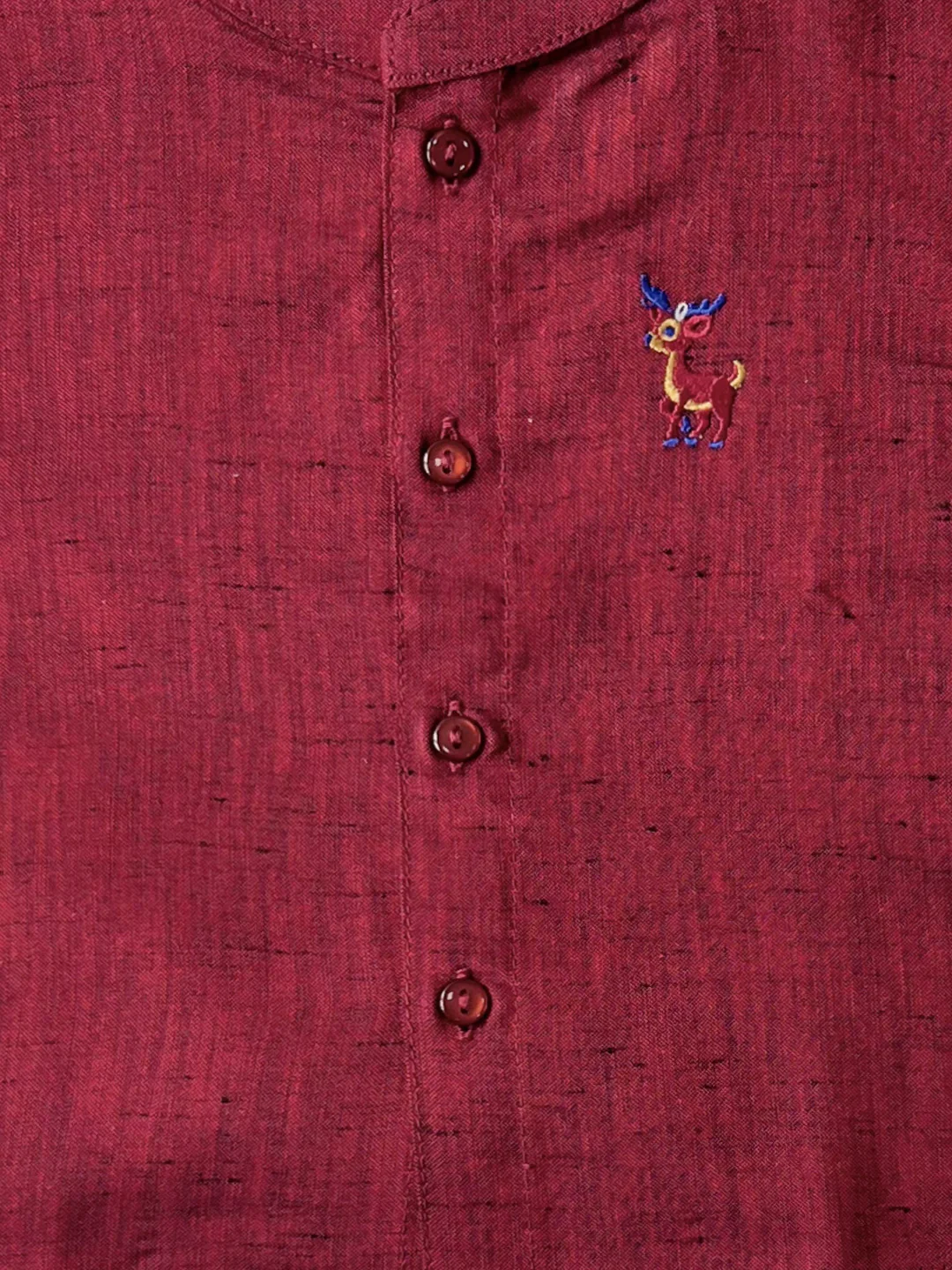 Born Baby Matching Shirt & Dhoti Set Wine Red C81 - Image 2
