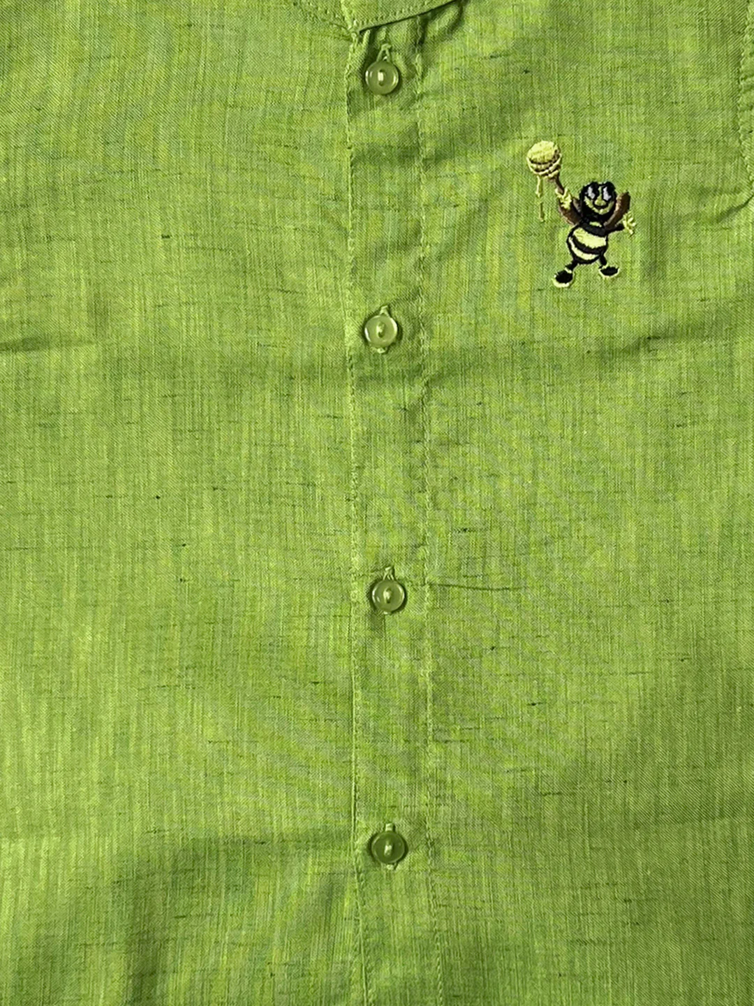 Born Baby Matching Shirt & Dhoti Set Parrot Green C82 - Image 2