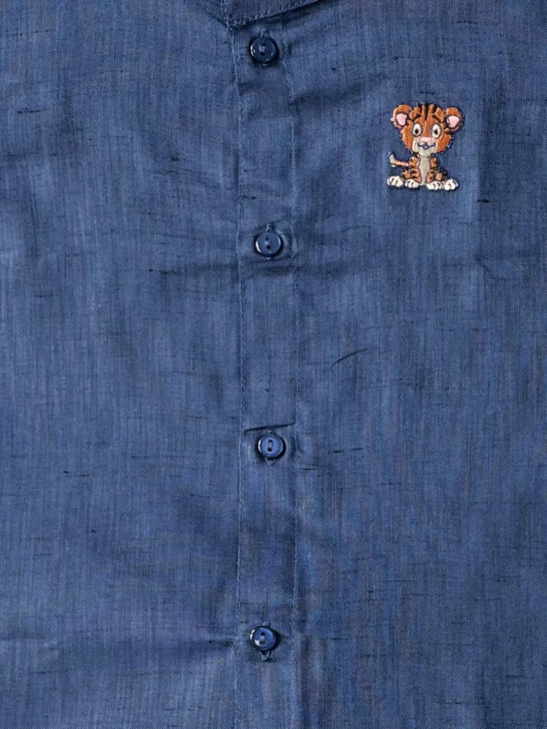 Born Baby Matching Shirt & Dhoti Set Oxford Blue C80 - Image 2