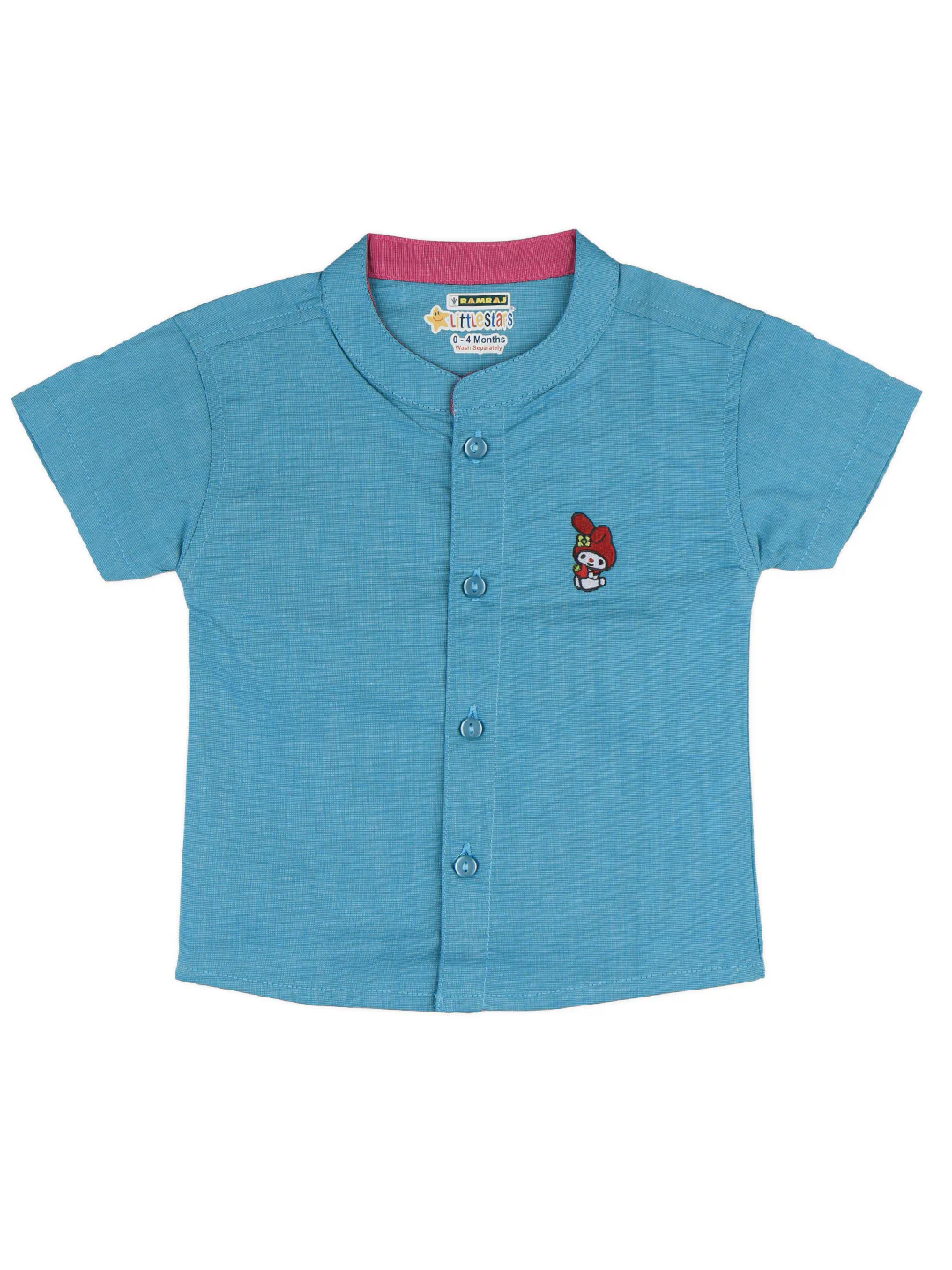 Newborn Baby Blue Shirt with Pant and Panchakacham Set G24 - Image 3