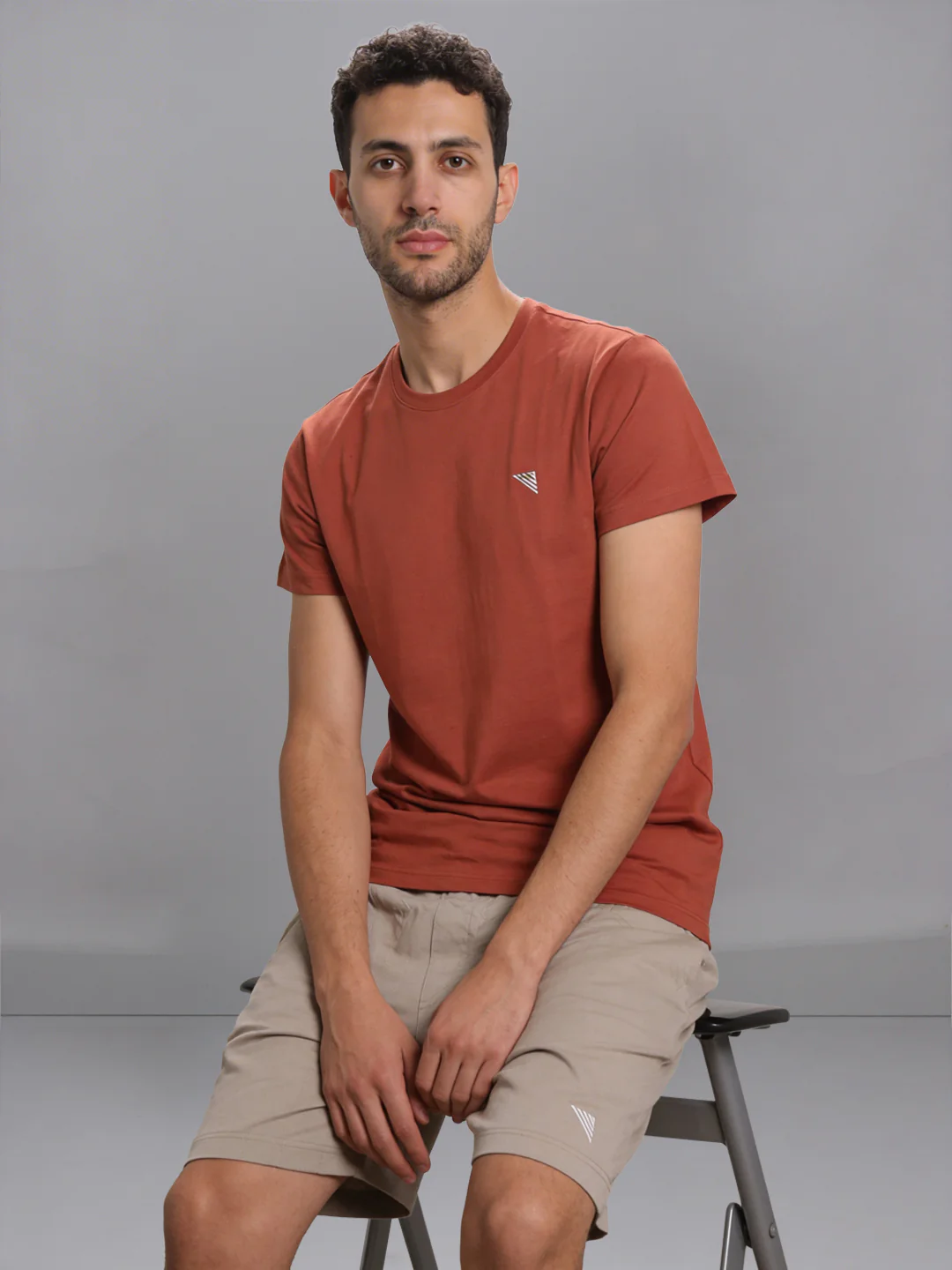 Orange Crew neck T-Shirt with Beige Shorts Combo ES6 - Image 3