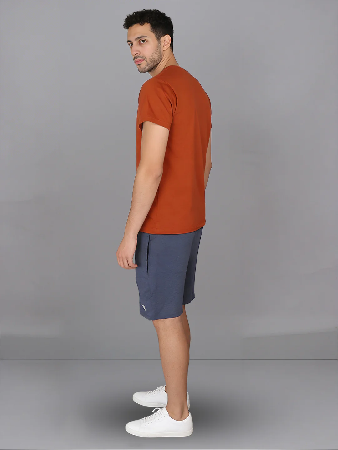Orange Crew neck T-Shirt with Denim Shorts Combo ES10 - Image 3