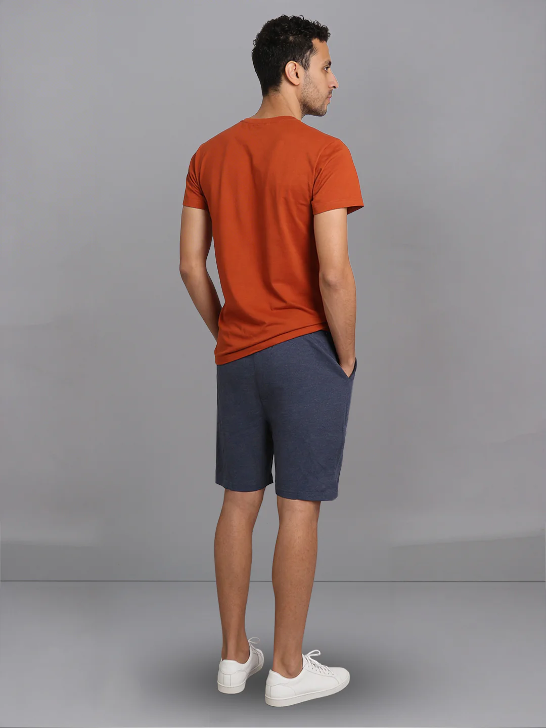 Orange Crew neck T-Shirt with Denim Shorts Combo ES10 - Image 4