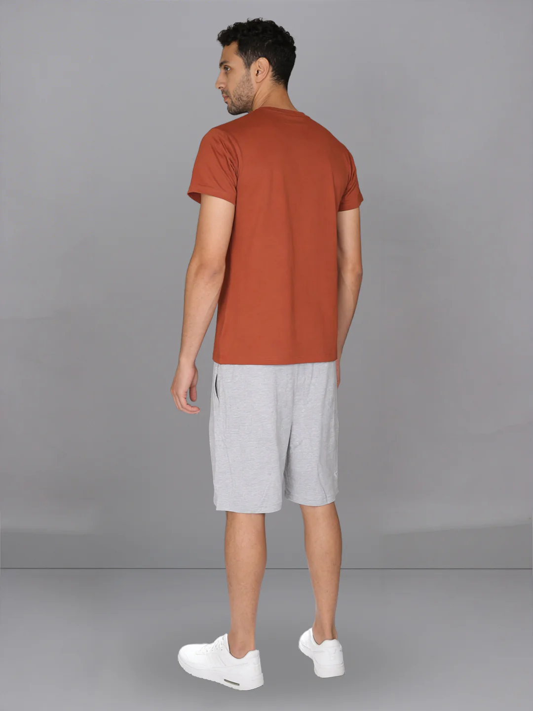 Orange Crew neck T-Shirt with Grey Shorts Combo ES3 - Image 4
