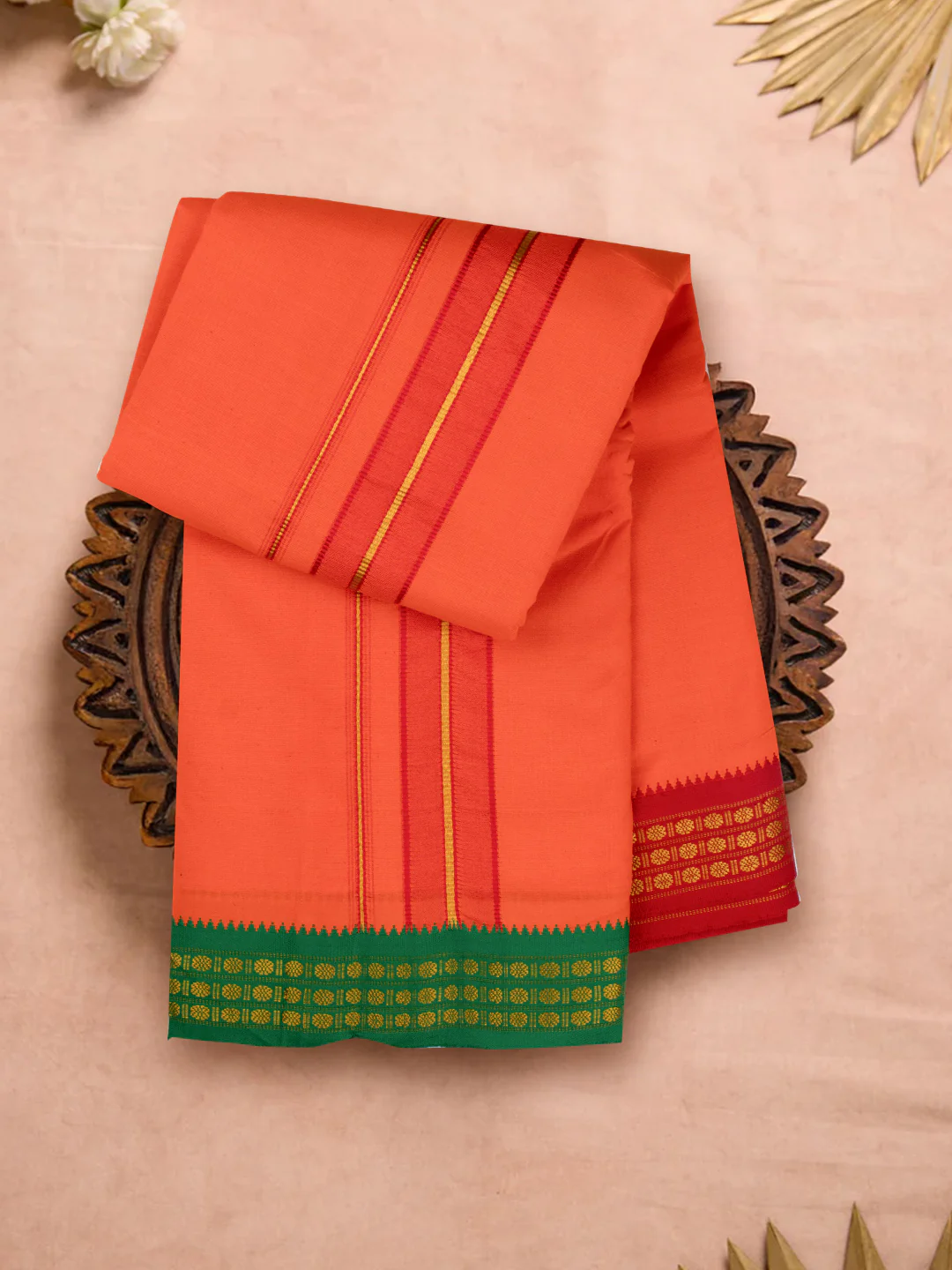 Panchakacham with Angavasthram Dheeksha Orange (9+5)