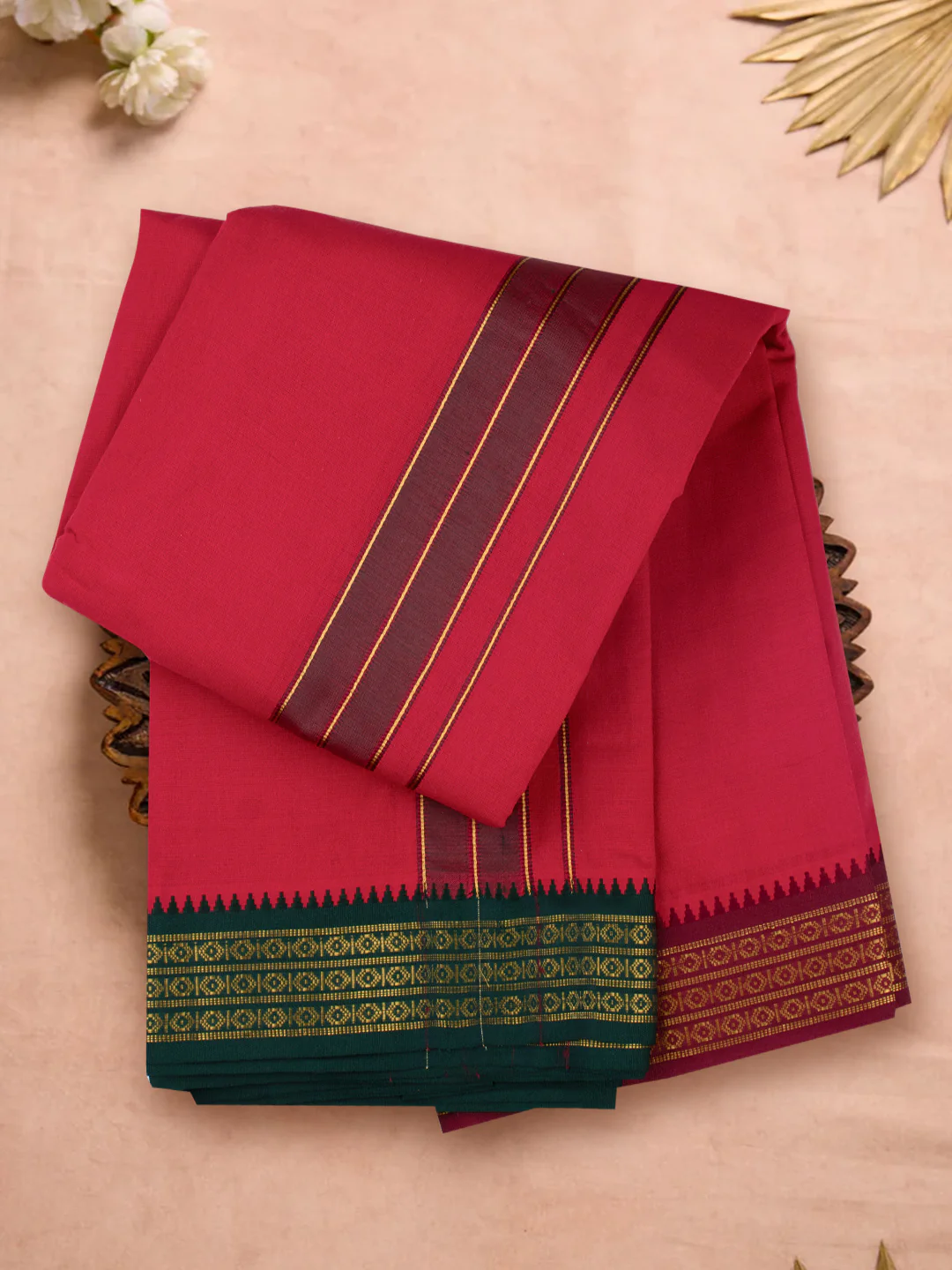 Panchakacham with Angavasthram Dheeksha Red (9+5) - Image 2