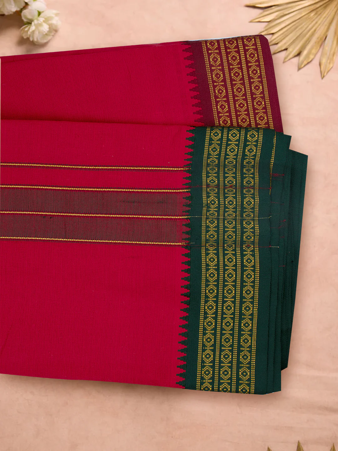 Panchakacham with Angavasthram Dheeksha Red (9+5) - Image 3