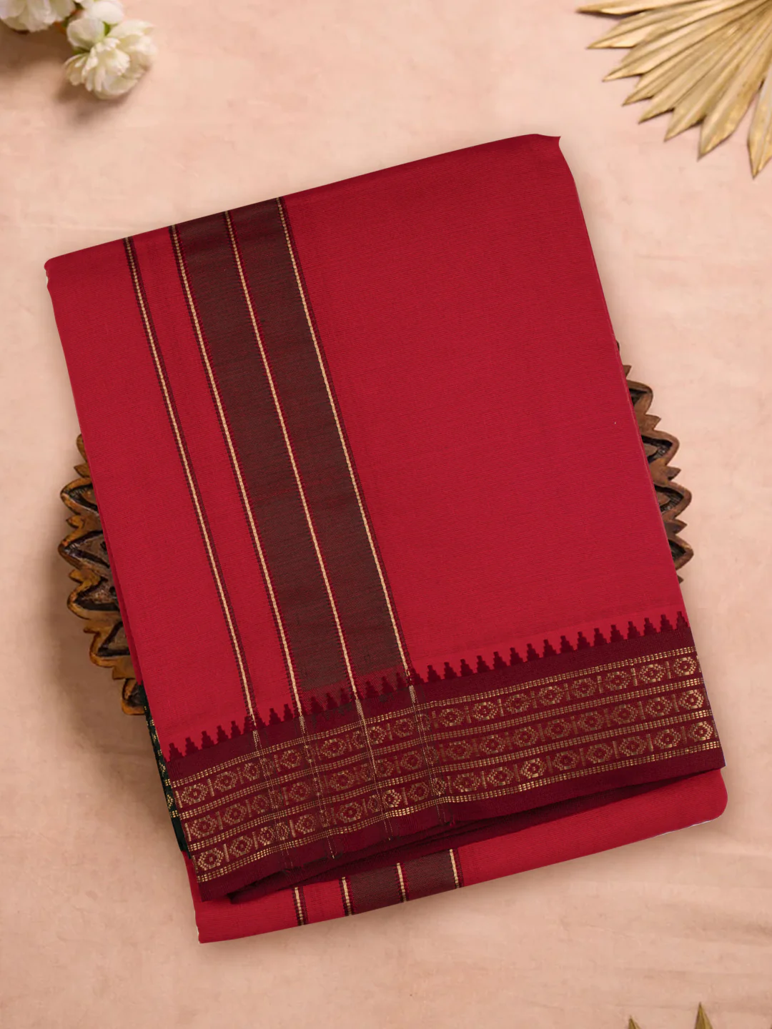 Panchakacham with Angavasthram Dheeksha Red (9+5) - Image 5